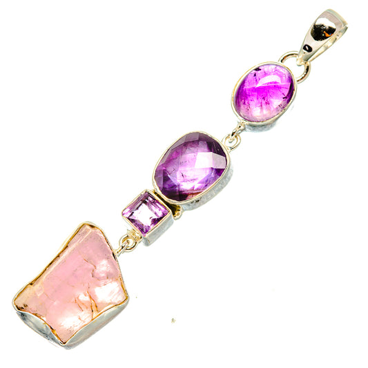 Kunzite, Amethyst Pendants handcrafted by Ana Silver Co - PD8017
