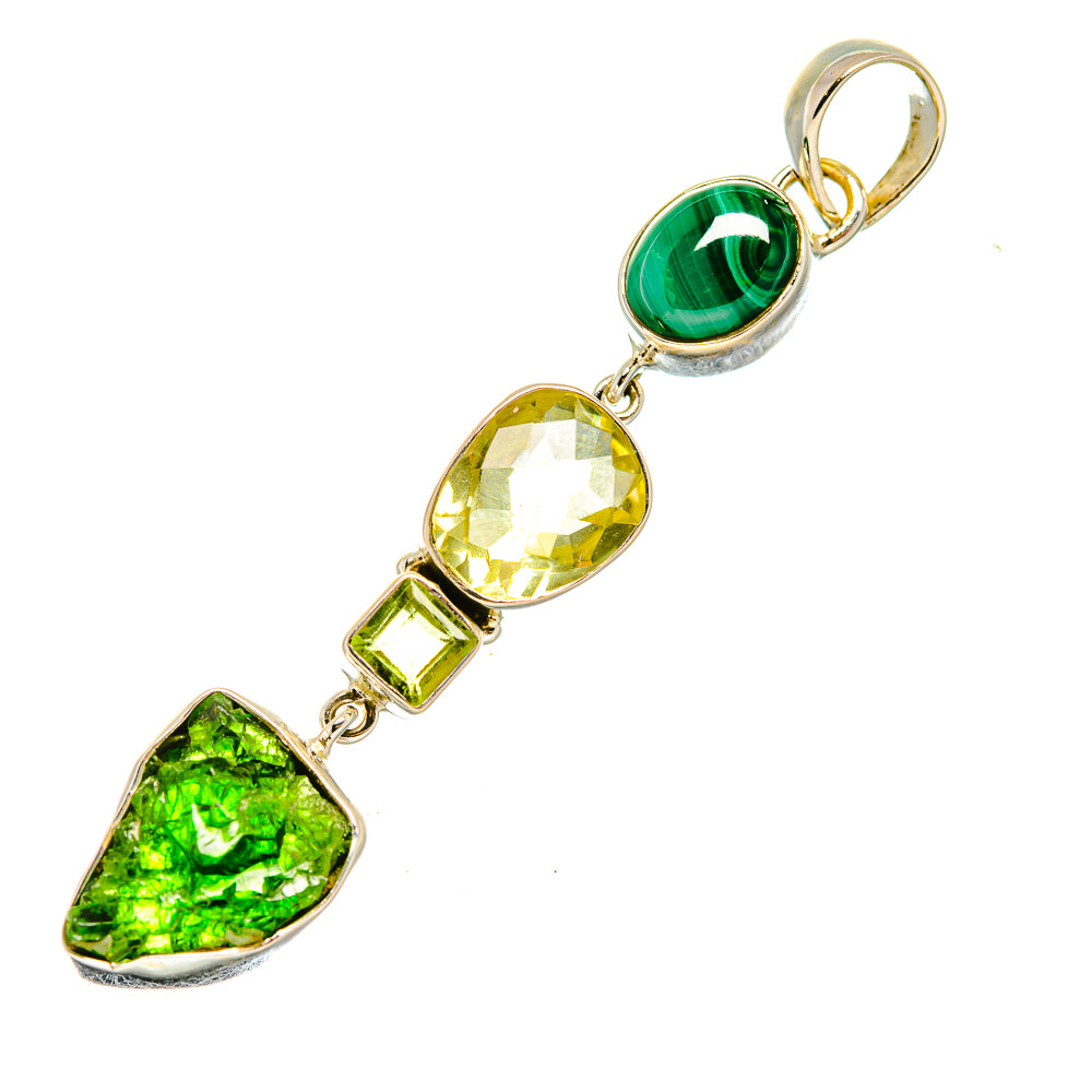 Chrome Diopside, Malachite, Green Amethyst, Peridot Pendants handcrafted by Ana Silver Co - PD8024