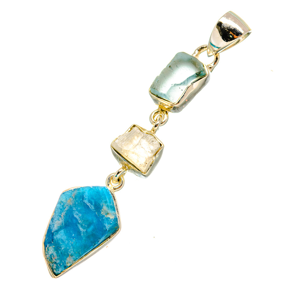 Apatite, Aquamarine, Rainbow Moonstone Pendants handcrafted by Ana Silver Co - PD8025