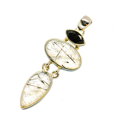Tourmalinated Quartz, Black Onyx Pendants handcrafted by Ana Silver Co - PD8033