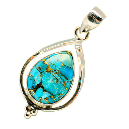 Blue Copper Composite Turquoise Pendants handcrafted by Ana Silver Co - PD8046