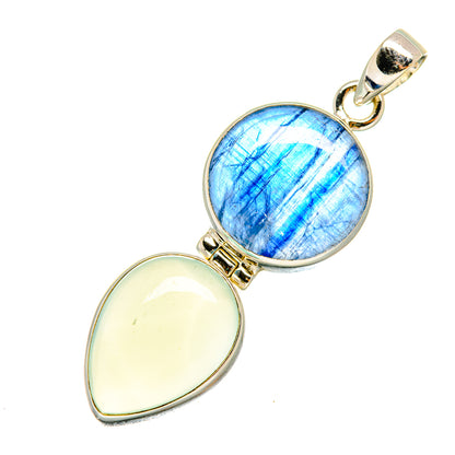 Kyanite, Aqua Chalcedony Pendants handcrafted by Ana Silver Co - PD8072