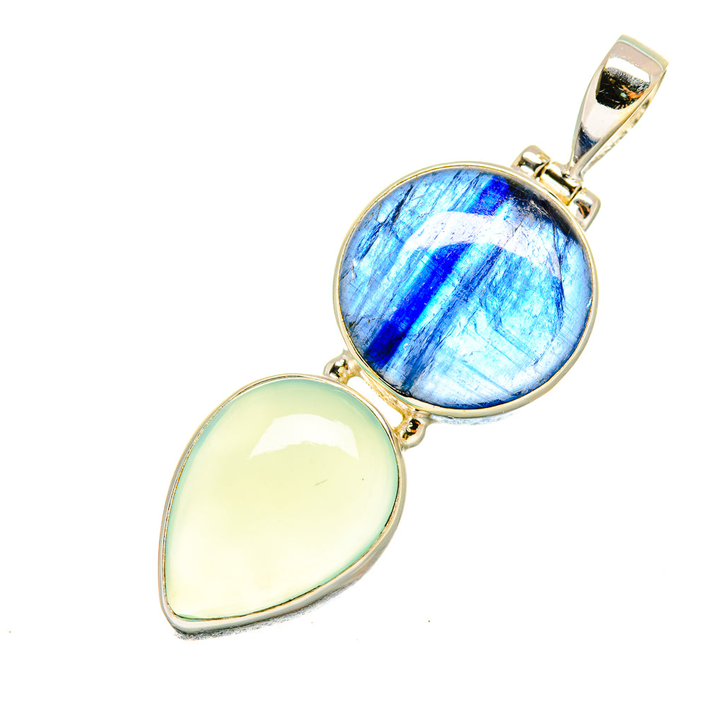 Kyanite, Aqua Chalcedony Pendants handcrafted by Ana Silver Co - PD8078
