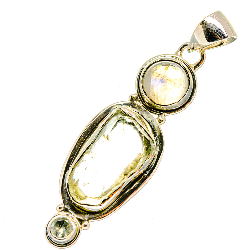 Aquamarine, Rainbow Moonstone, Peridot Pendants handcrafted by Ana Silver Co - PD8096