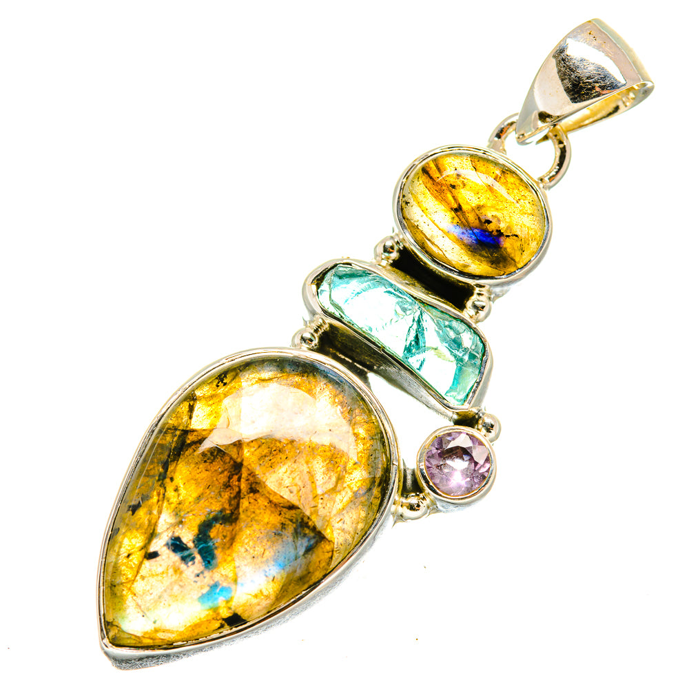 Labradorite, Apatite, Amethyst Pendants handcrafted by Ana Silver Co - PD8099