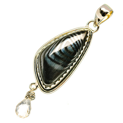 Psilomelane, White Quartz Pendants handcrafted by Ana Silver Co - PD8104