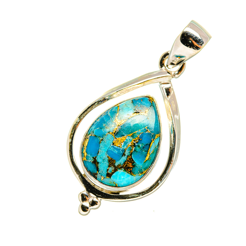 Blue Copper Composite Turquoise Pendants handcrafted by Ana Silver Co - PD8108