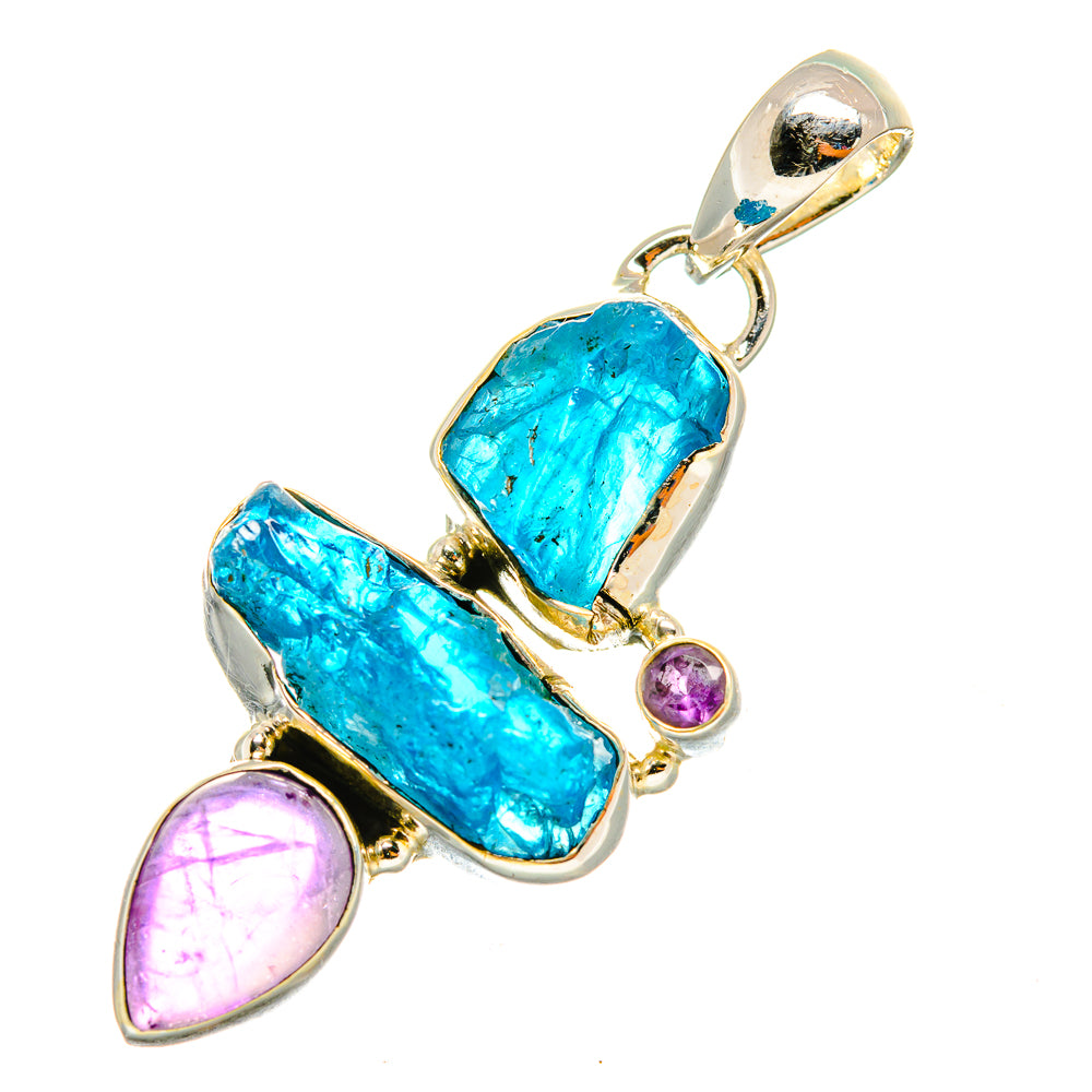 Apatite, Amethyst Pendants handcrafted by Ana Silver Co - PD8113