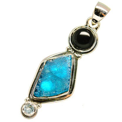 Apatite, Black Onyx, Blue Topaz Pendants handcrafted by Ana Silver Co - PD8120
