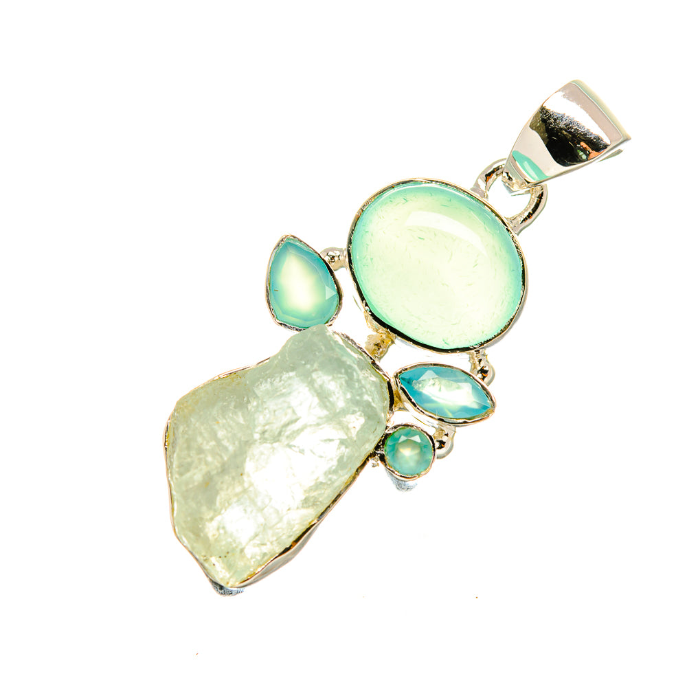 Aquamarine, Aqua Chalcedony Pendants handcrafted by Ana Silver Co - PD8125