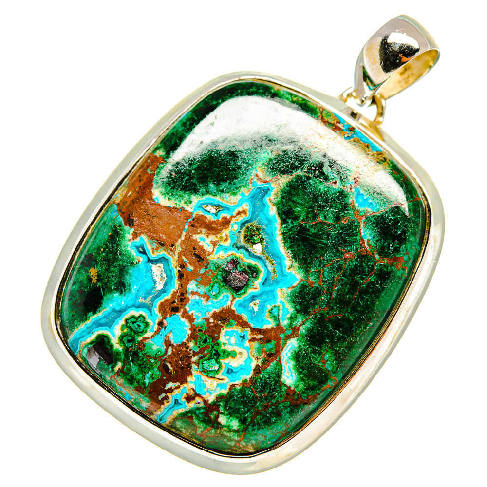 Malachite In Chrysocolla Pendants handcrafted by Ana Silver Co - PD8131