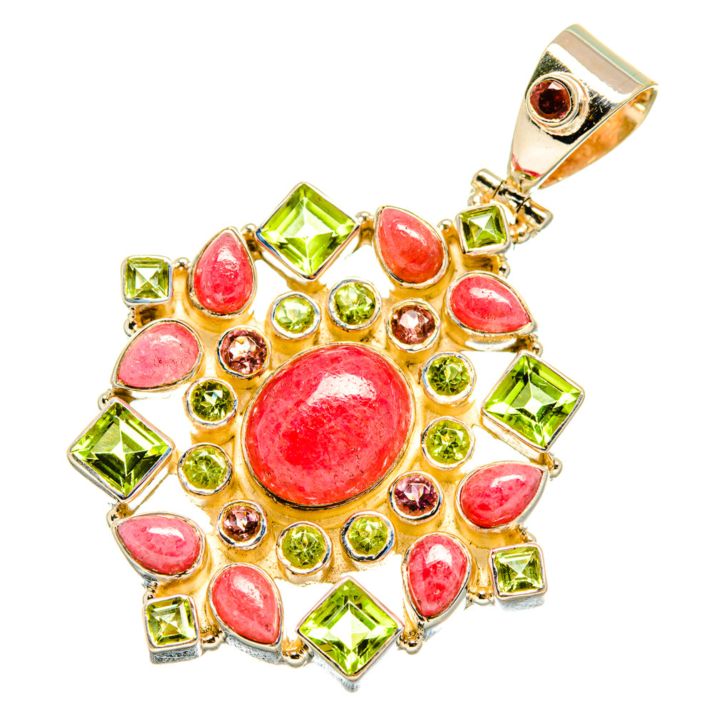 Rhodochrosite, Peridot Pendants handcrafted by Ana Silver Co - PD8153