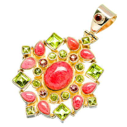 Rhodochrosite, Peridot Pendants handcrafted by Ana Silver Co - PD8153