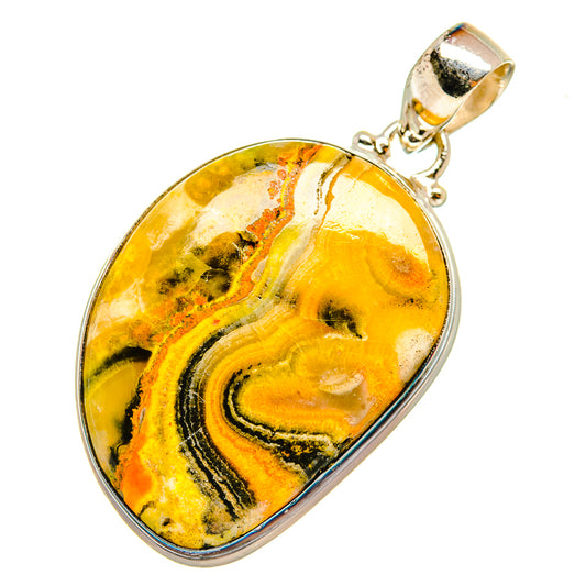 Bumble Bee Jasper Pendants handcrafted by Ana Silver Co - PD8159