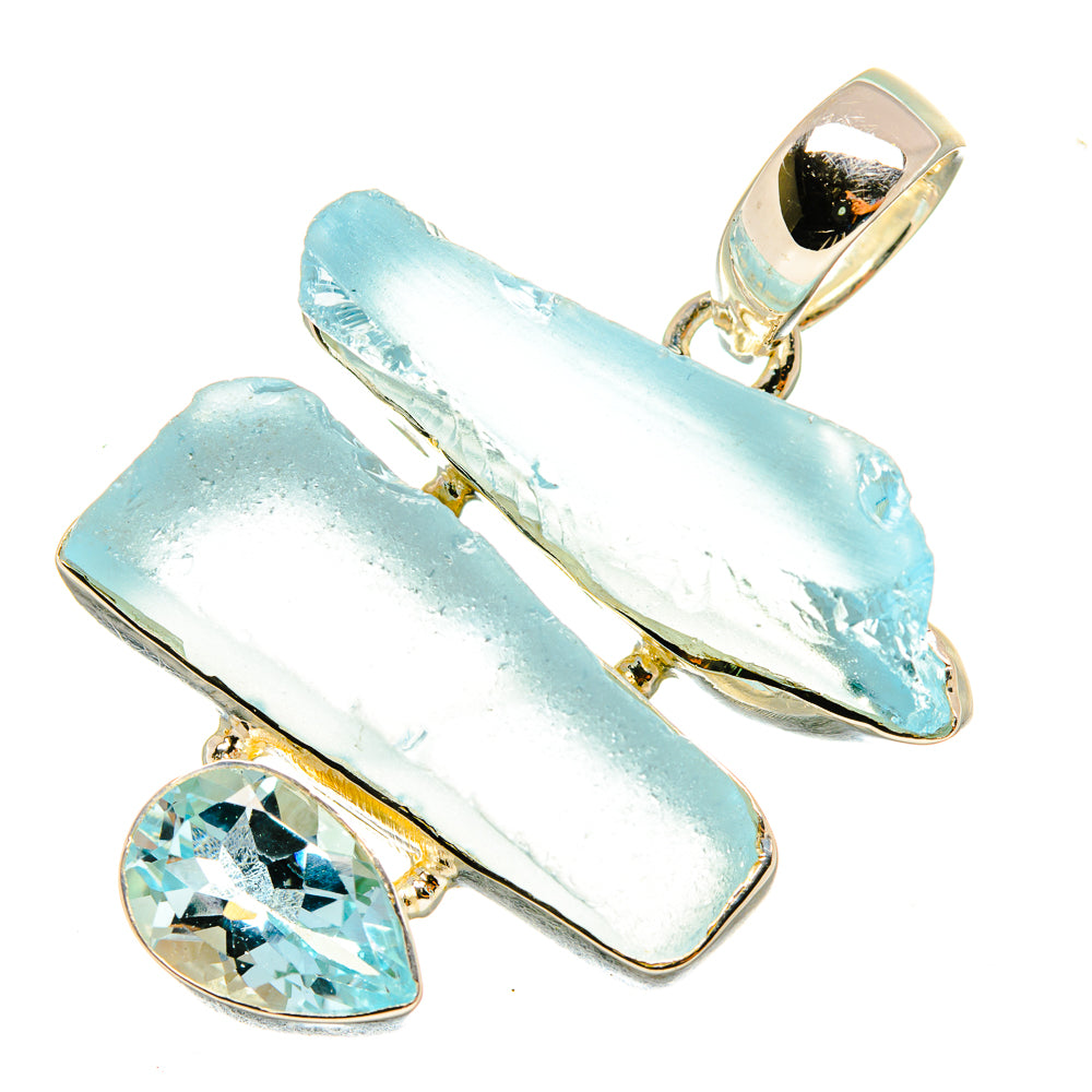 Aquamarine, Blue Topaz Pendants handcrafted by Ana Silver Co - PD8165