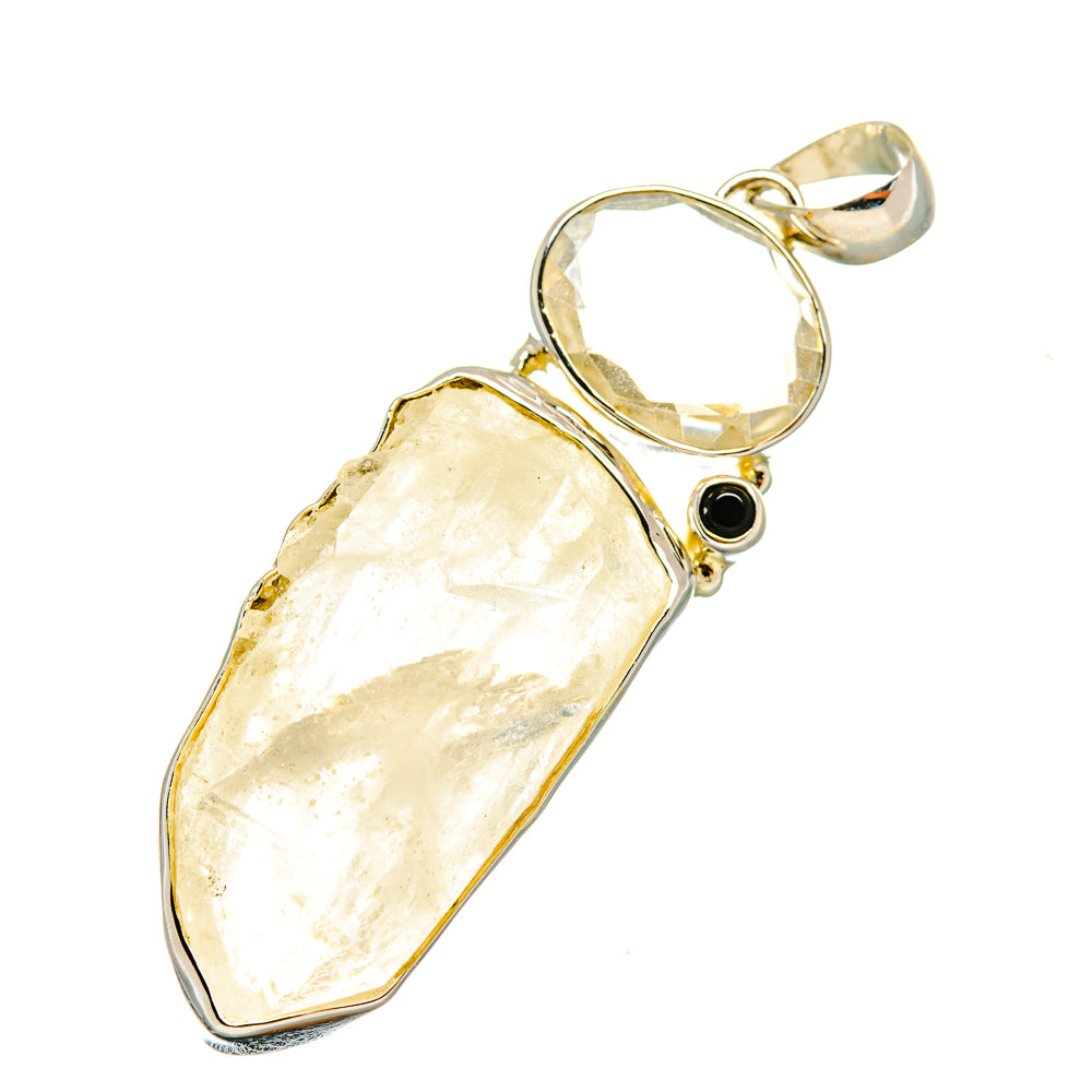 Rainbow Moonstone, White Quartz, Black Onyx Pendants handcrafted by Ana Silver Co - PD8181