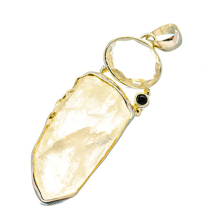 Rainbow Moonstone, White Quartz, Black Onyx Pendants handcrafted by Ana Silver Co - PD8181
