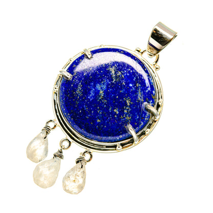 Lapis Lazuli, Rainbow Moonstone Pendants handcrafted by Ana Silver Co - PD8196