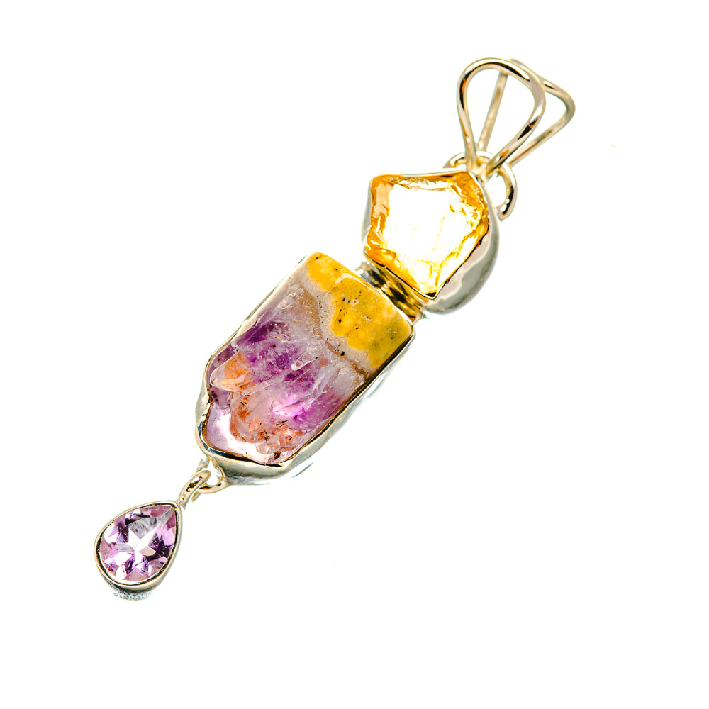 Amethyst Stalactite, Citrine Pendants handcrafted by Ana Silver Co - PD8207