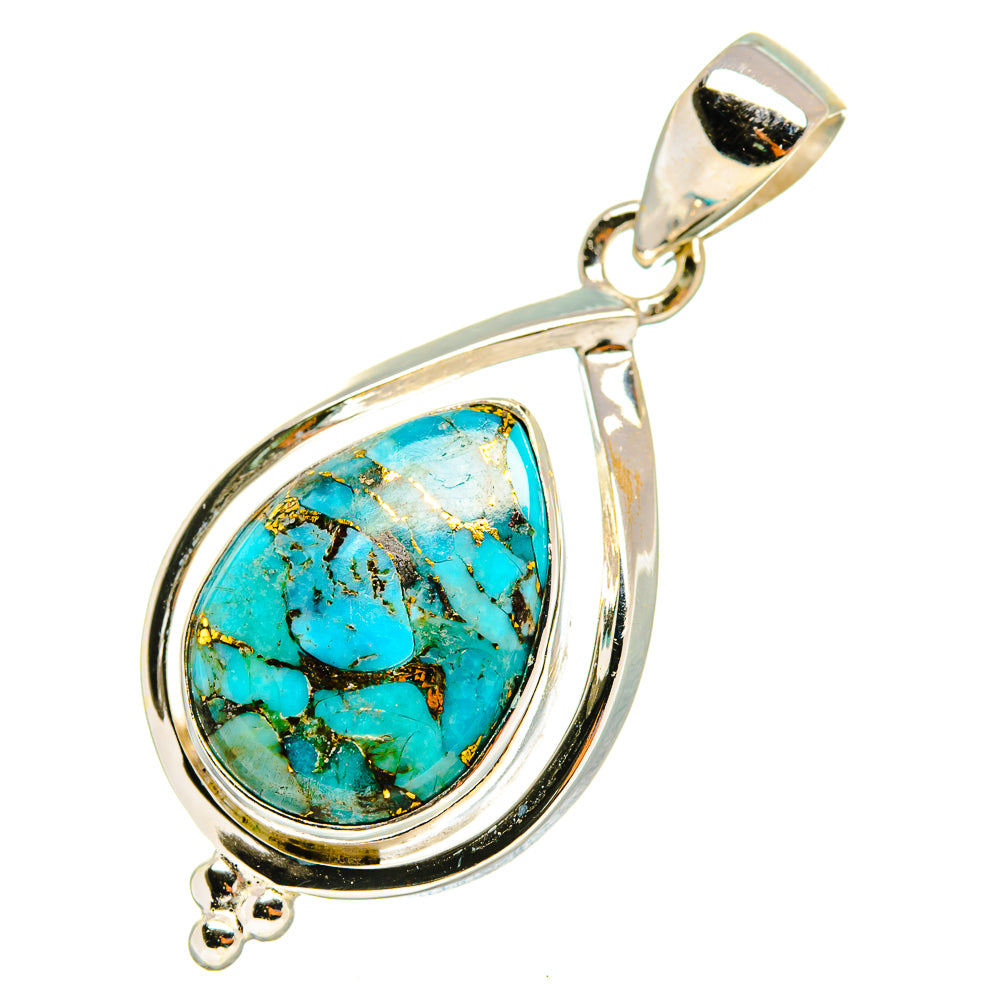 Blue Copper Composite Turquoise Pendants handcrafted by Ana Silver Co - PD8212