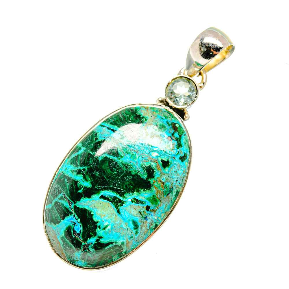 Malachite In Chrysocolla Pendants handcrafted by Ana Silver Co - PD8237