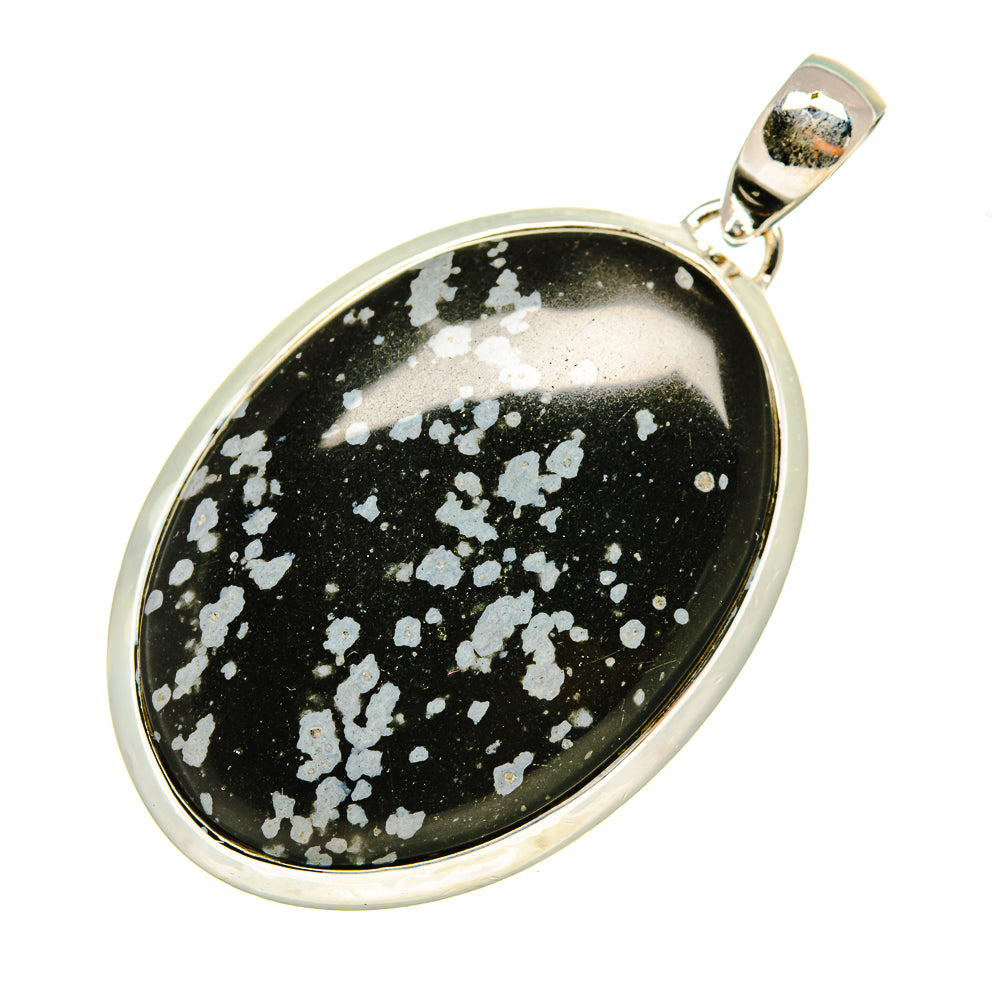 Snowflake Obsidian Pendants handcrafted by Ana Silver Co - PD8268