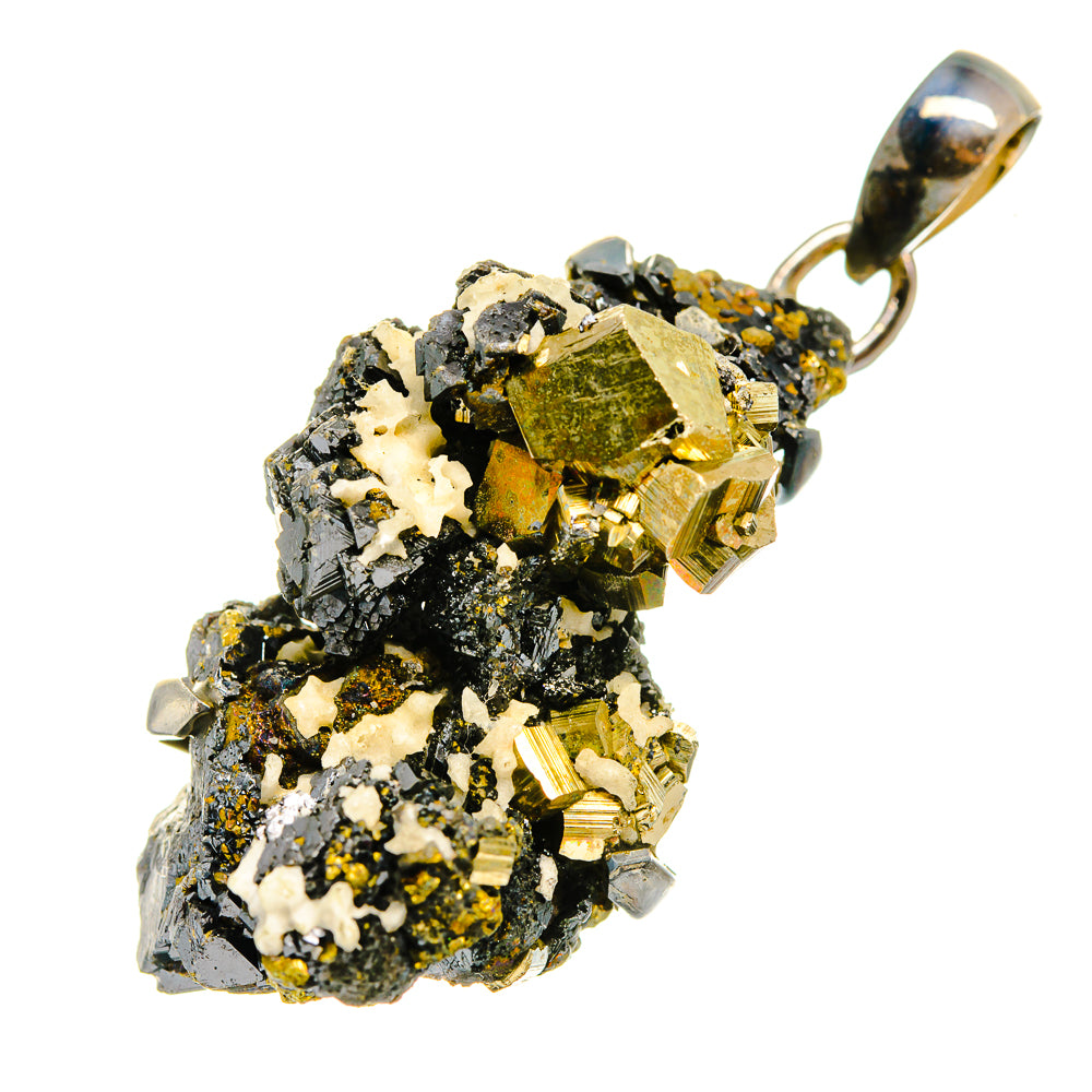Pyrite Agate Pendants handcrafted by Ana Silver Co - PD8298