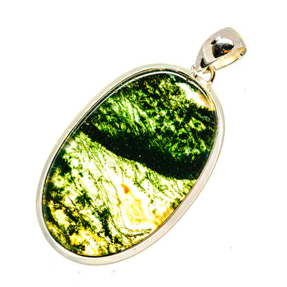 Green Moss Agate Pendants handcrafted by Ana Silver Co - PD8316
