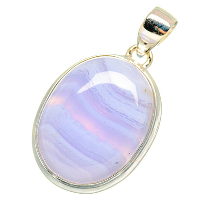 Blue Lace Agate Pendants handcrafted by Ana Silver Co - PD8346