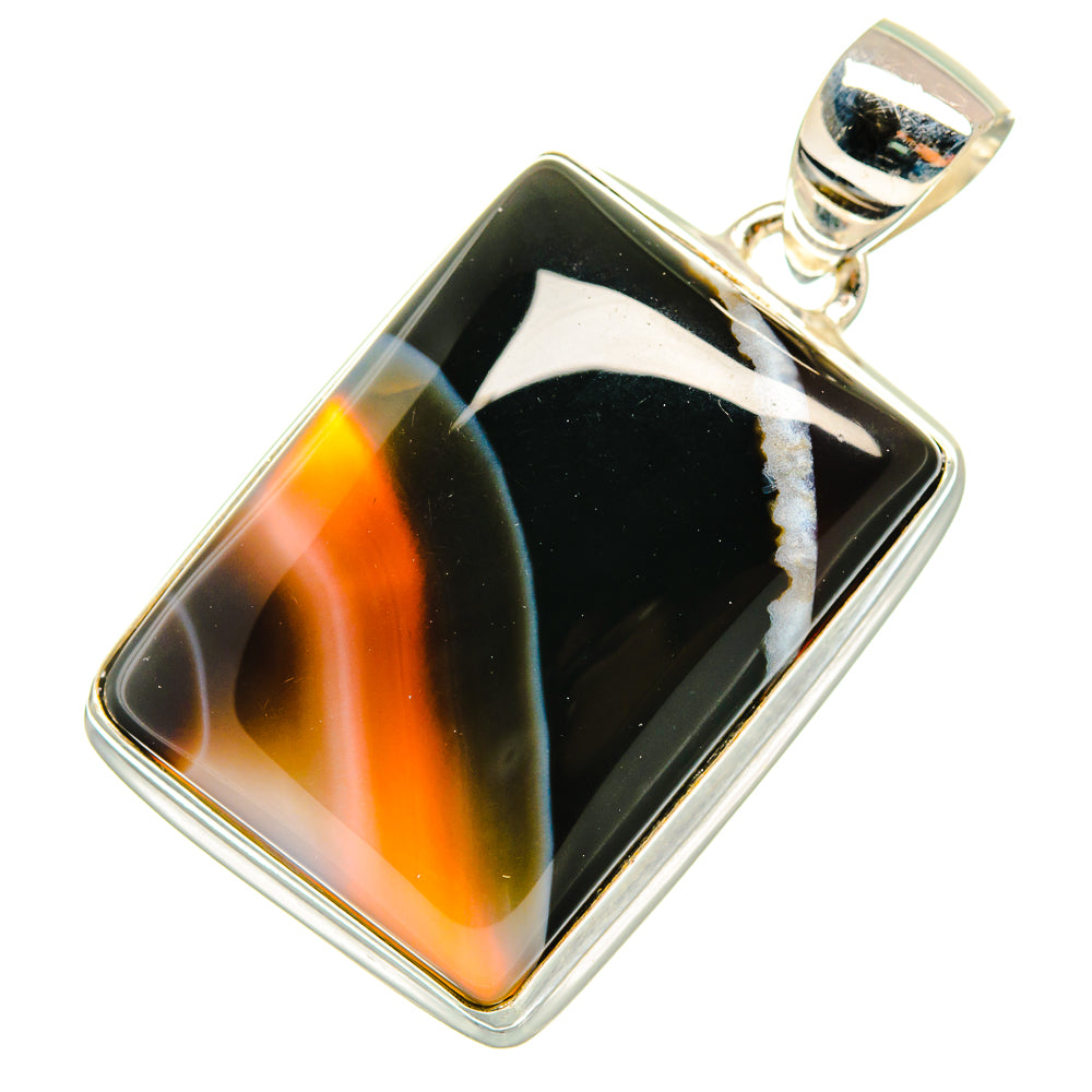 Black Botswana Agate Pendants handcrafted by Ana Silver Co - PD8438