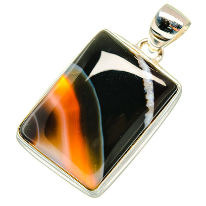 Black Botswana Agate Pendants handcrafted by Ana Silver Co - PD8438