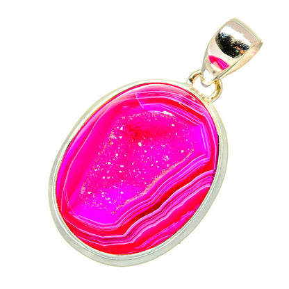 Pink Agate Druzy Pendants handcrafted by Ana Silver Co - PD8470