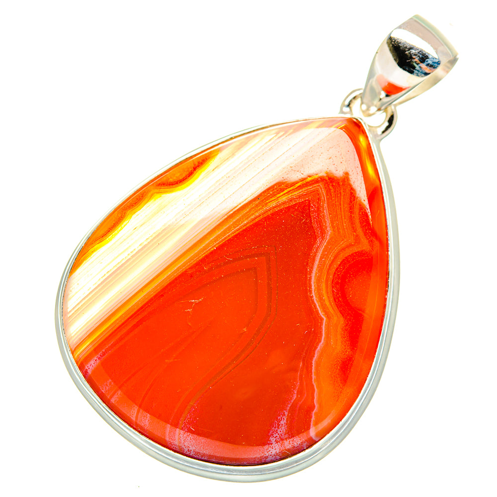 Orange Botswana Agate Pendants handcrafted by Ana Silver Co - PD8503