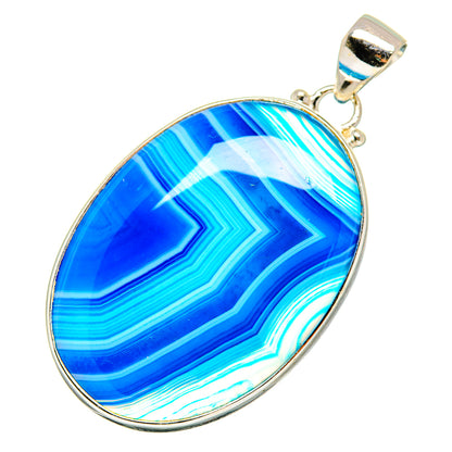Blue Botswana Agate Pendants handcrafted by Ana Silver Co - PD8621