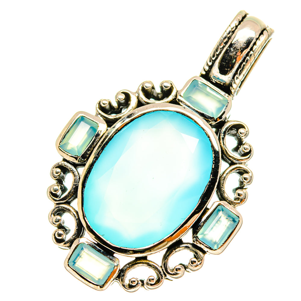 Aqua Chalcedony Pendants handcrafted by Ana Silver Co - PD8657