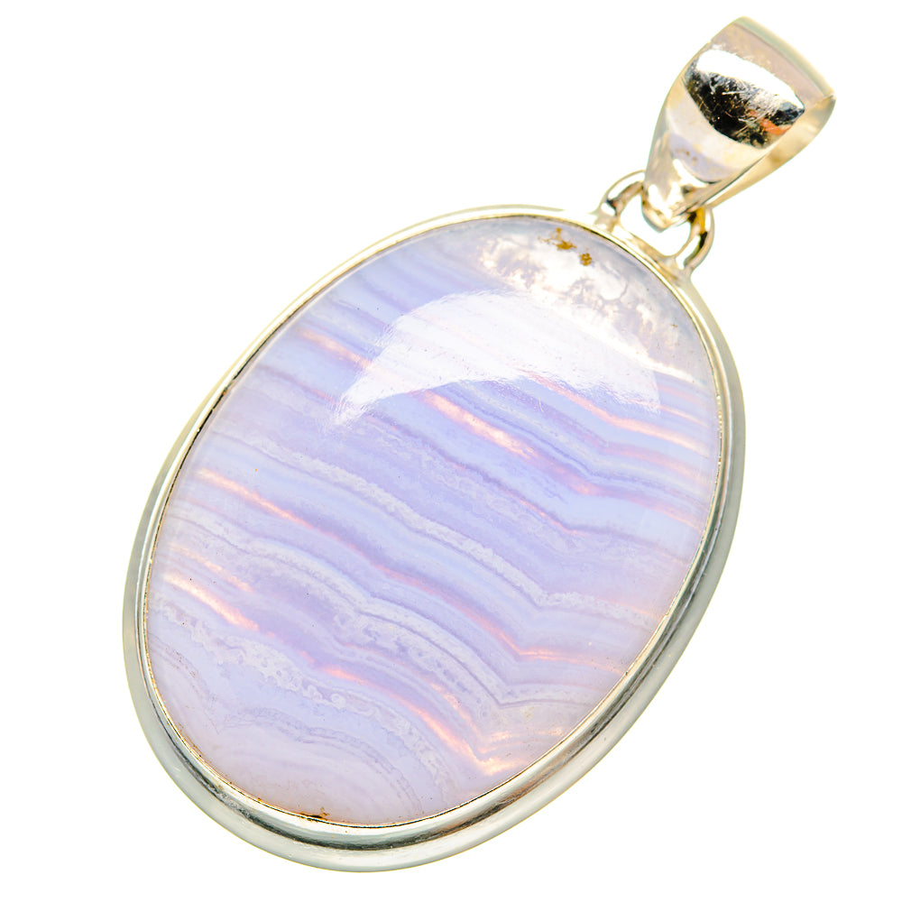 Blue Lace Agate Pendants handcrafted by Ana Silver Co - PD8660