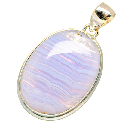 Blue Lace Agate Pendants handcrafted by Ana Silver Co - PD8660