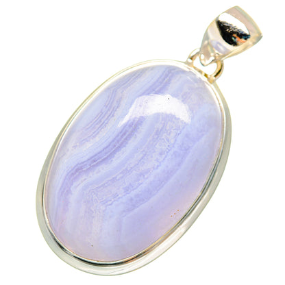 Blue Lace Agate Pendants handcrafted by Ana Silver Co - PD8661