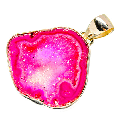Pink Coconut Druzy Pendants handcrafted by Ana Silver Co - PD8684