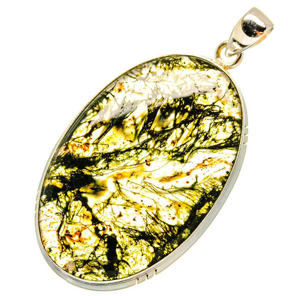 Green Moss Agate Pendants handcrafted by Ana Silver Co - PD8765