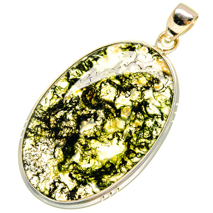 Green Moss Agate Pendants handcrafted by Ana Silver Co - PD8768