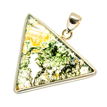 Green Moss Agate Pendants handcrafted by Ana Silver Co - PD8769