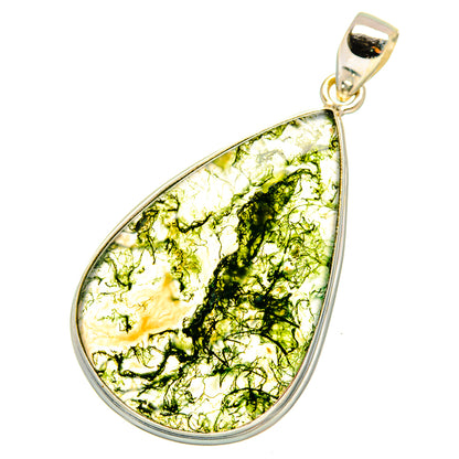Green Moss Agate Pendants handcrafted by Ana Silver Co - PD8798