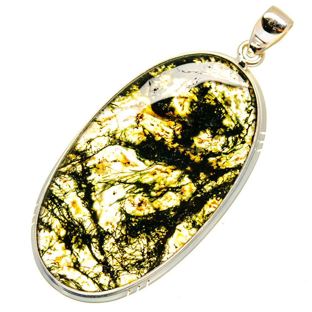Green Moss Agate Pendants handcrafted by Ana Silver Co - PD8799