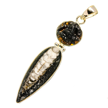 Orthoceras Fossil Pendants handcrafted by Ana Silver Co - PD8803