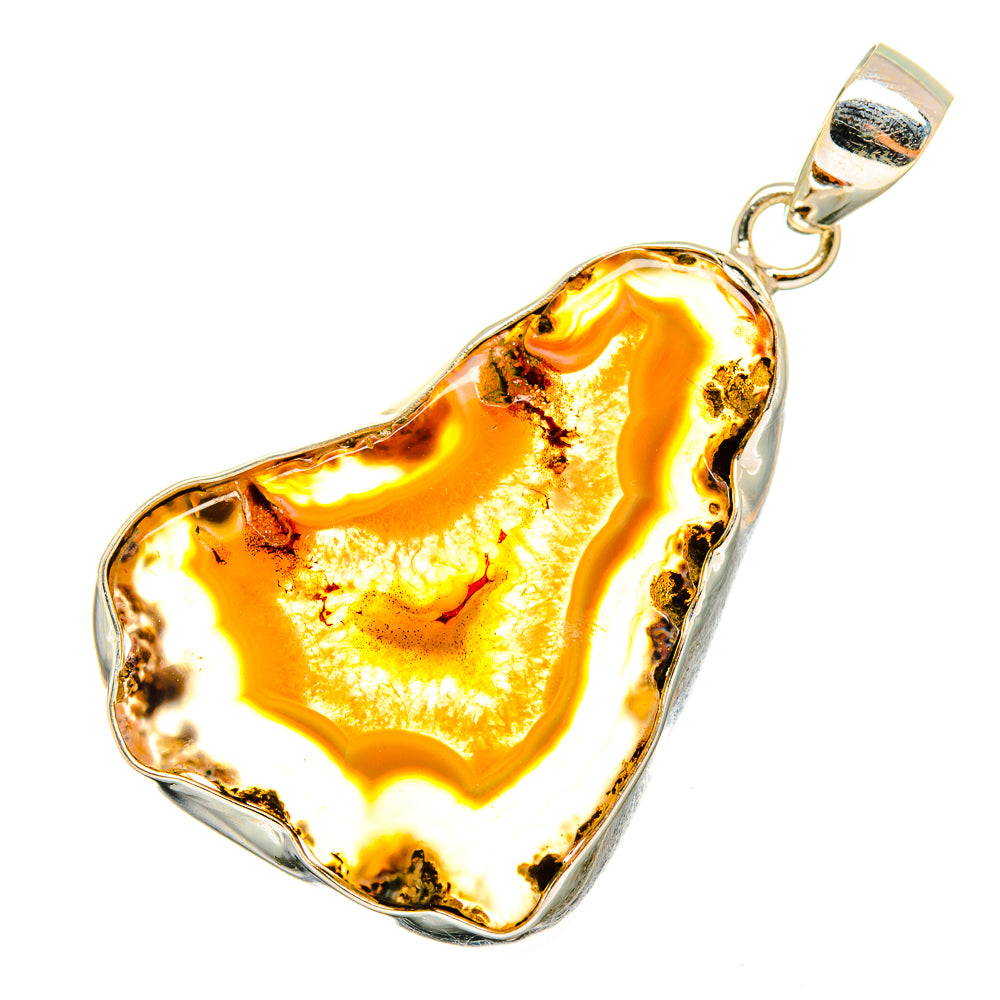 Yellow Geode Slice Pendants handcrafted by Ana Silver Co - PD8820