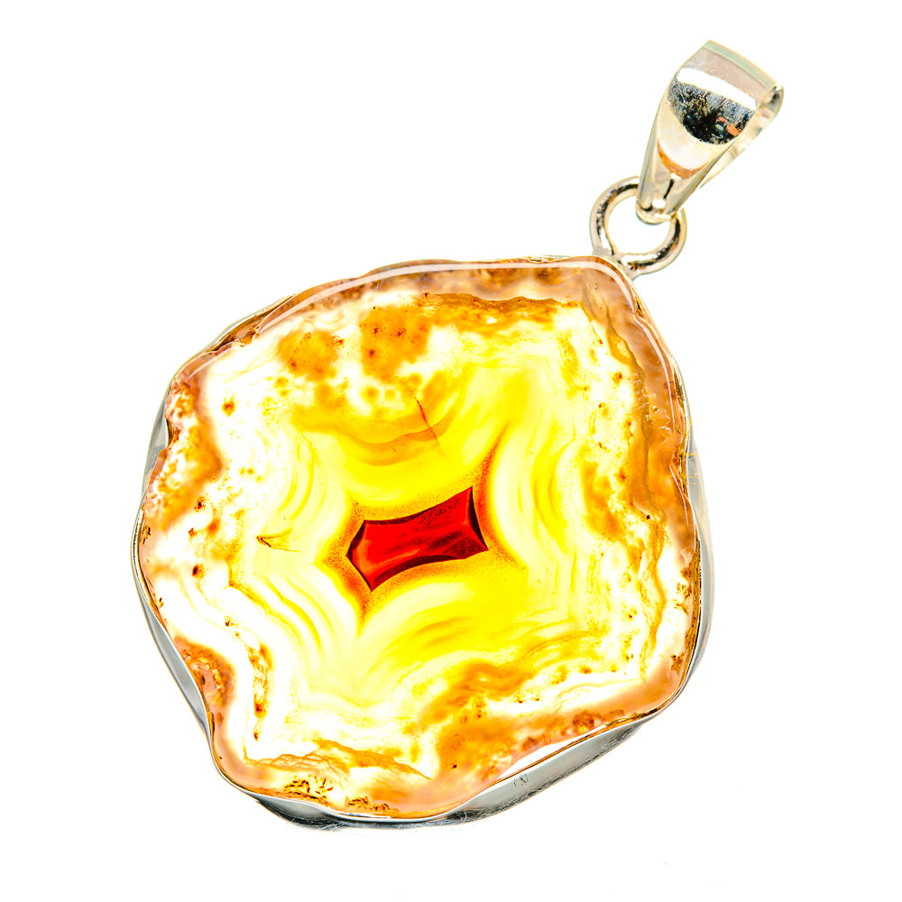 Yellow Geode Slice Pendants handcrafted by Ana Silver Co - PD8821