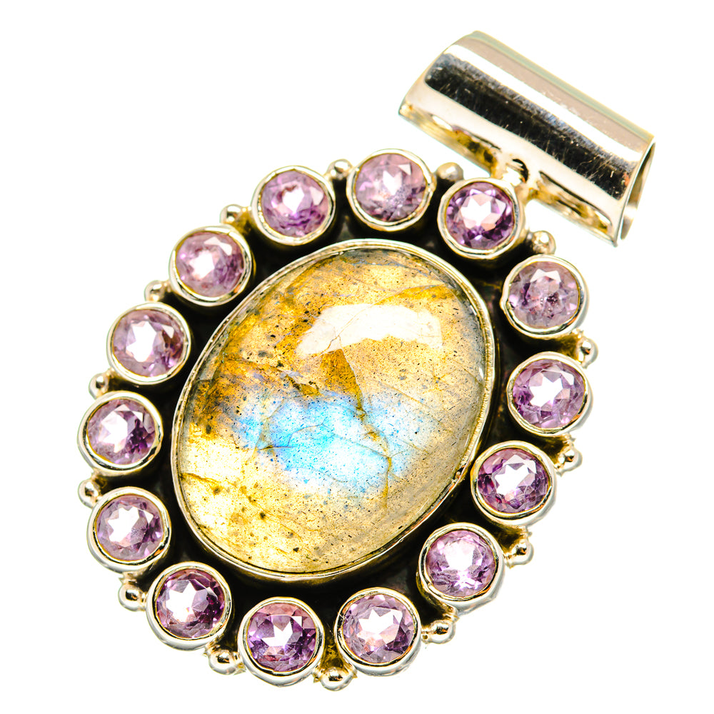 Labradorite, Amethyst Pendants handcrafted by Ana Silver Co - PD8851
