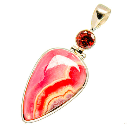 Rhodochrosite, Garnet Pendants handcrafted by Ana Silver Co - PD8878