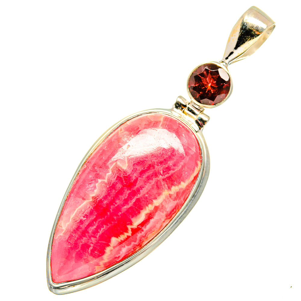 Rhodochrosite, Garnet Pendants handcrafted by Ana Silver Co - PD8879